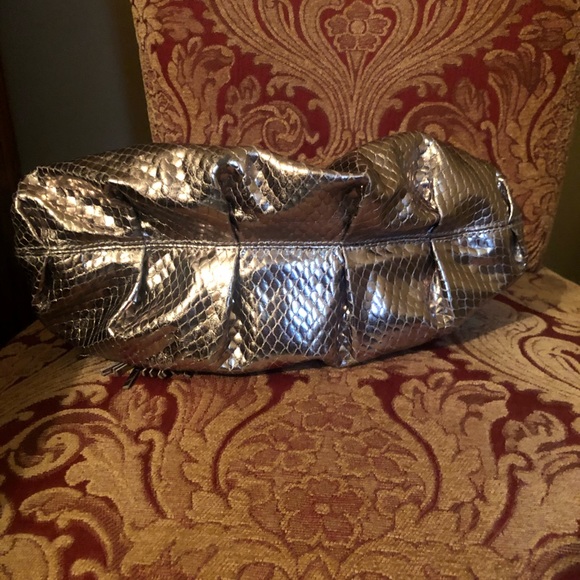 Metallic Silver Snake print Cashe Mini Bag - Picture 5 of 7